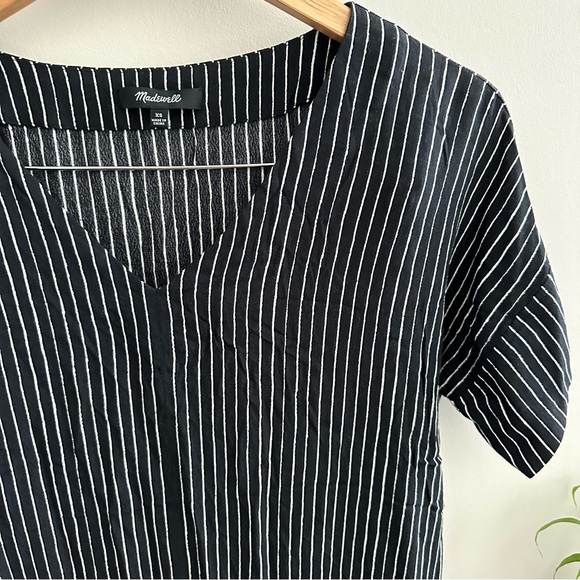 Madewell Black Striped Novel T-shirt Mini Dress - Picture 3 of 8